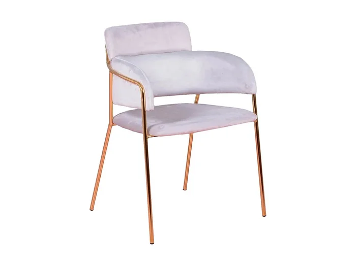 Silla de diseño tapizada en terciopelo y patas doradas – Cruiser – Gris