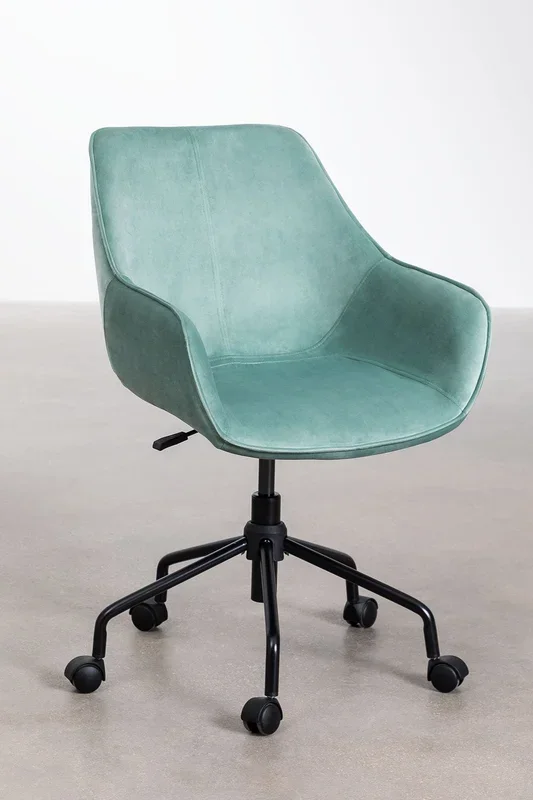 Silla de Escritorio en Terciopelo Lucy Verde Abeto – SKLUM