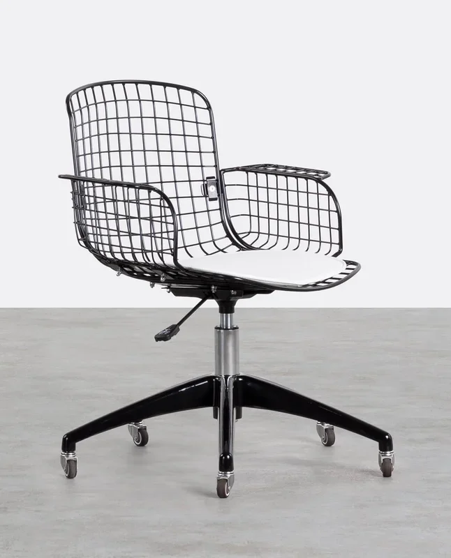 Silla de Escritorio Vintage Respaldo Alto Aras Negro – The Masie