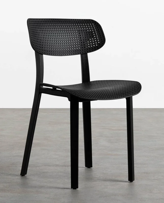 Silla de Exterior en Polipropileno Dasi Rejilla Negro – The Masie