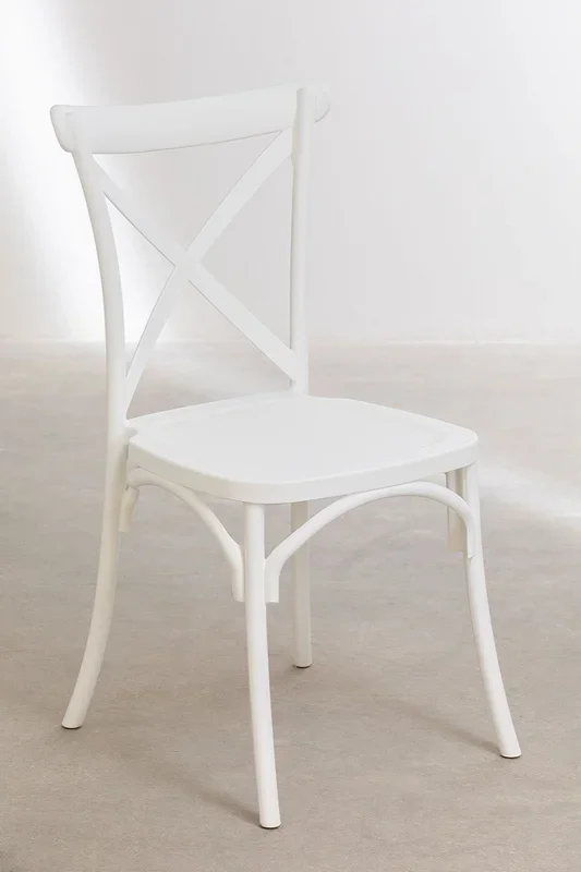 Silla de Jardín Apilable Otax Blanco – SKLUM
