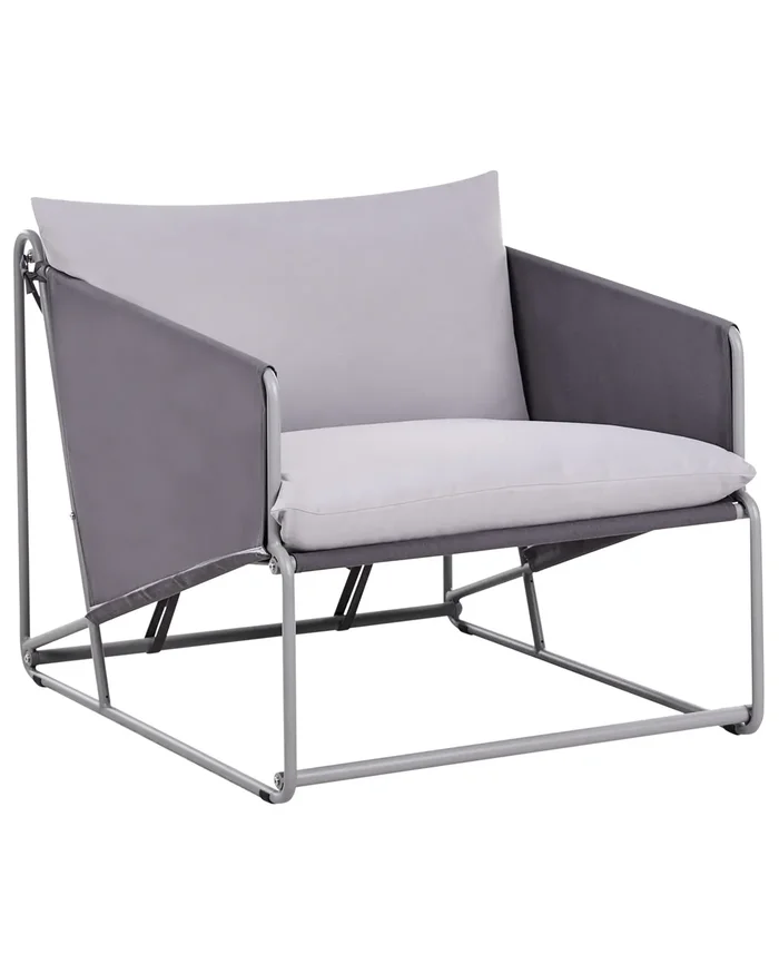 Silla de jardín con cojín PONTE Metal Gris