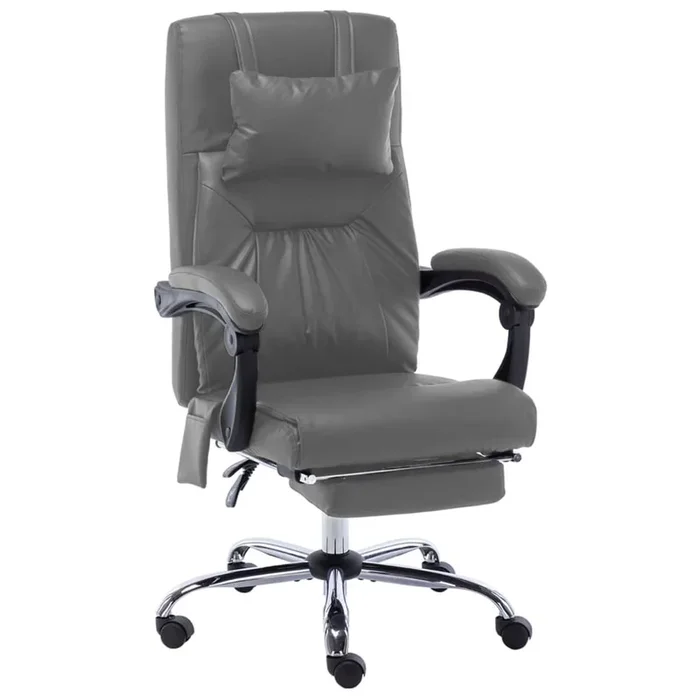 Silla de oficina Ammia función masaje reclinable antracita 112-121x60x64 cm