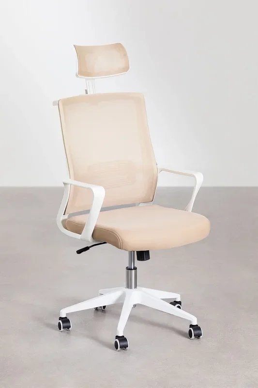 Silla de Oficina con Ruedas y Reposabrazos Teill Colors Beige Almendra – SKLUM