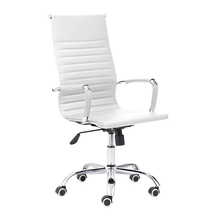 Silla de oficina Letter Símil Piel Blanco