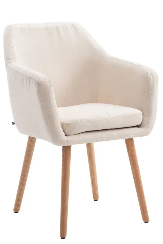 Silla De Salón Utrecht En Tela Crema 57.5X61X88 cm