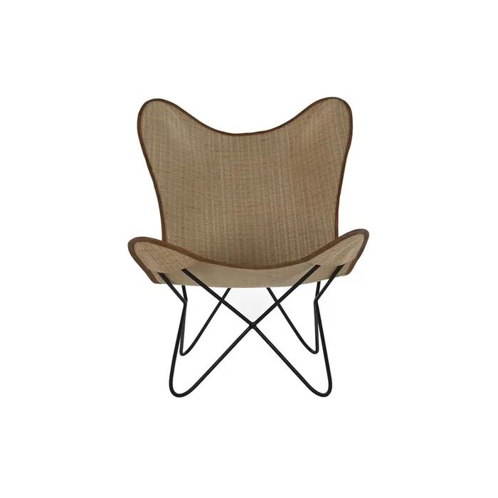 Silla DKD Home Decor Metal Ratán (74 x 78 x 92 cm)
