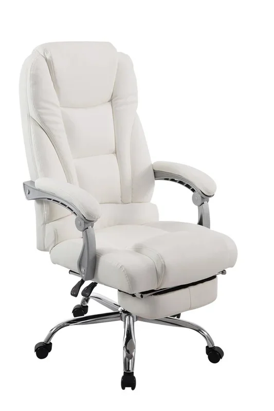 Silla Ejecutiva Pacific diseño elegante con reposapiés abatible 100% poliuretano Color Blanco