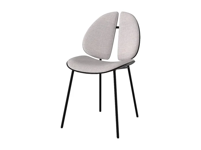 Silla en tela gris y madera negra – Coccinelle