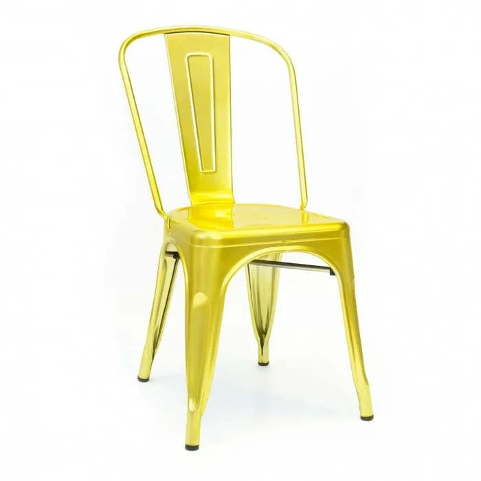 Silla Industrial metal dorado 85 x 52,5 x 45 cm