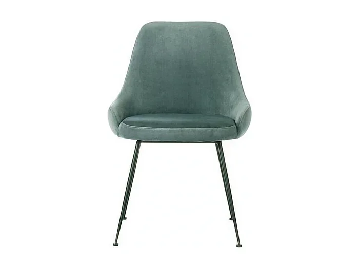 Silla moderna acolchada «Alyssa» con efecto terciopelo aguamarina, 49,5×48,5 cm, 80 cm de alto