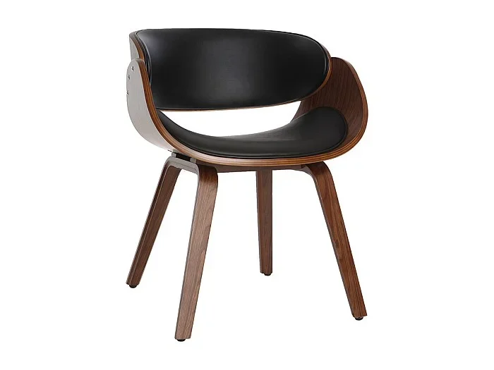 Silla negra y madera oscura nogal BENT