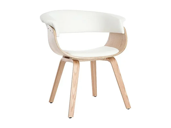 Silla nórdica blanco y madera clara OKTAV
