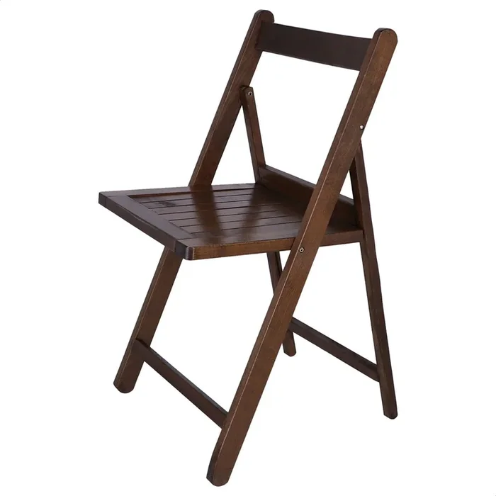 Silla NORTE en madera de haya, acabado en nogal, 42x47x79 cm