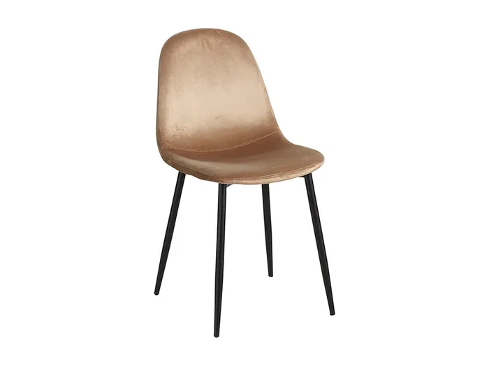 Silla Teok Black Terciopelo – Marrón Claro