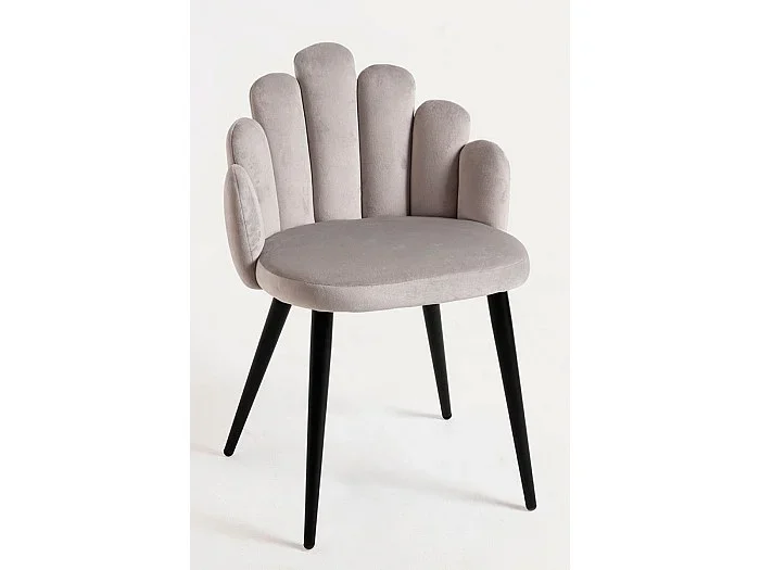 Sillas Comedor – Silla Hand Terciopelo Patas Negras – Gris