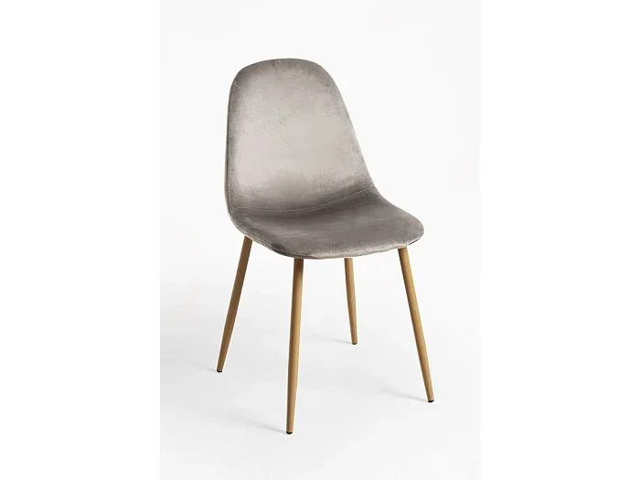 Sillas Comedor – Silla Teok Terciopelo – Gris claro