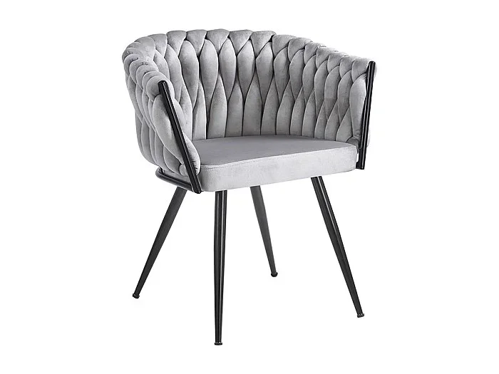 Sillas Comedor – Silla Widny Black Terciopelo – Gris claro