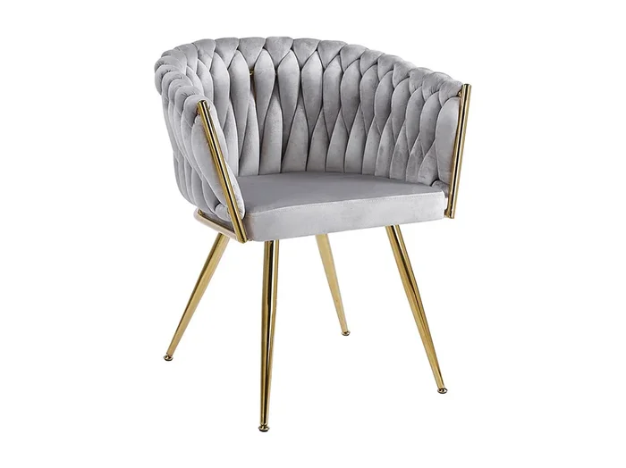 Sillas Comedor – Silla Widny Golden Terciopelo – Gris claro