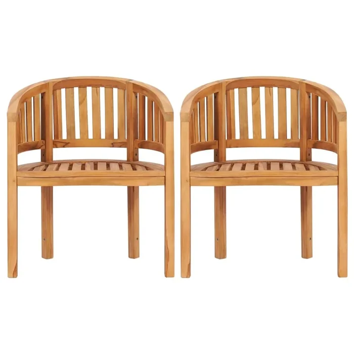 Sillas con forma de banana 2 unidades de madera maciza de teca