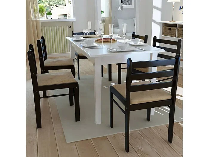 Sillas de comedor 6 unidades madera maciza y terciopelo marrón