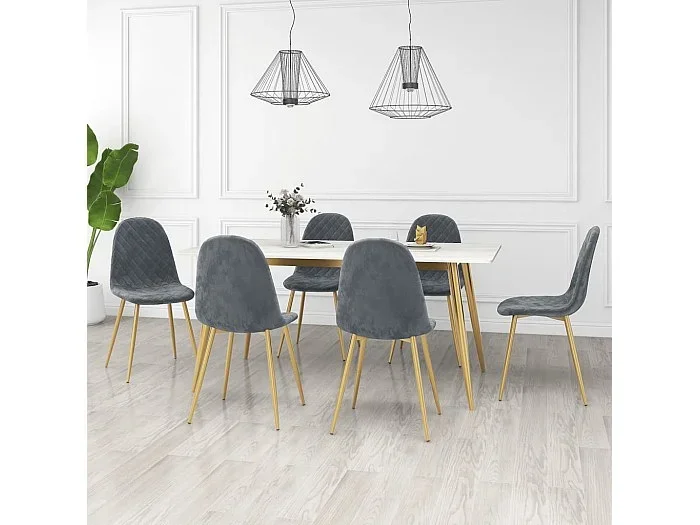 Sillas de comedor 6 unidades terciopelo verde oscuro