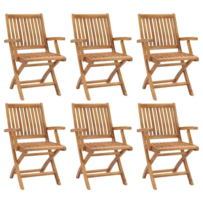Sillas de jardin plegables 6 unidades madera maciza de teca