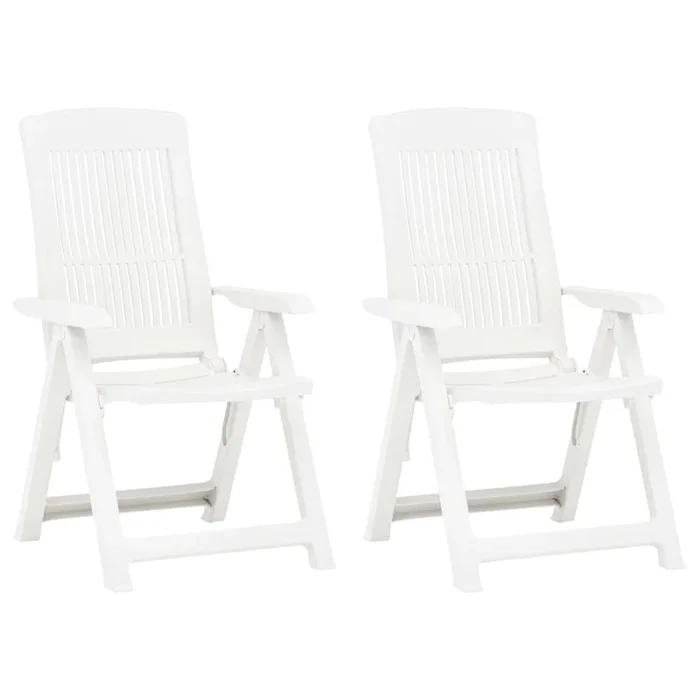 Sillas de jardin reclinables 2 unidades plástico blanco