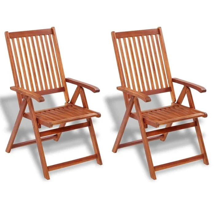 Sillas plegables de jardin 2 unidades madera maciza acacia marrón