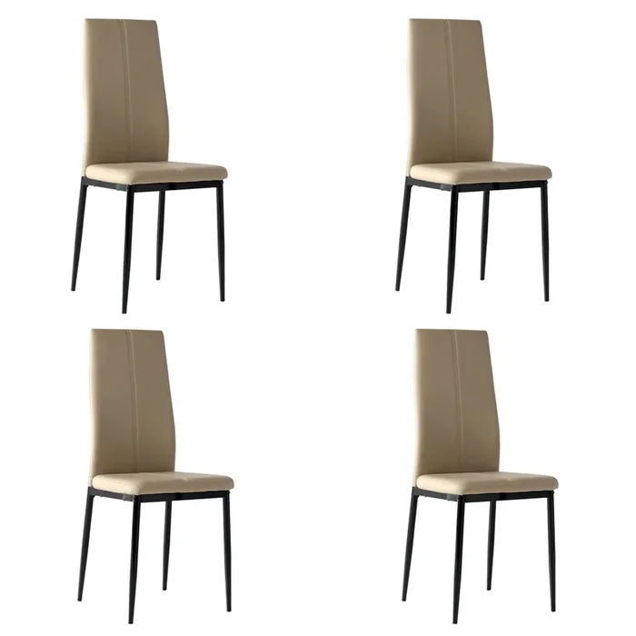 Sillas Polipiel Brea Color Capuchino Comedor Salón Cómodas Y Estilo Moderno 98x42x47 cm