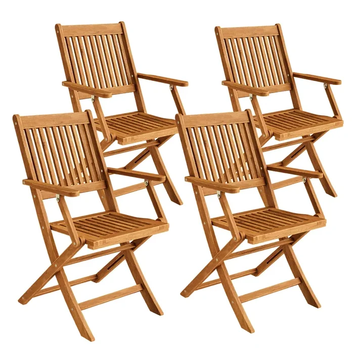 Sillas Sydney set de 4 madera de acacia plegables