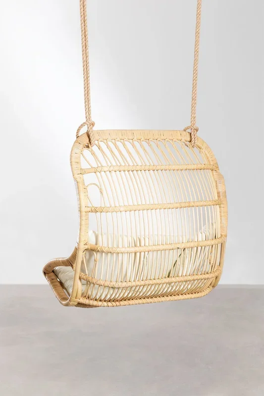 Sillón Colgante de Jardín en Ratán Taveira Marrón Natural – SKLUM