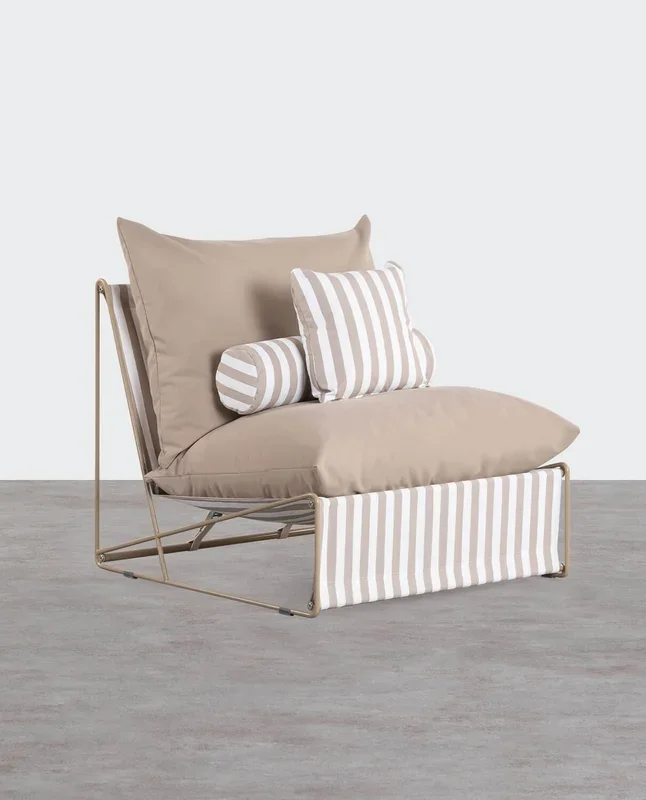 Sillón de Acero y Asiento de Tela Carpa Marrón Clay Line – The Masie