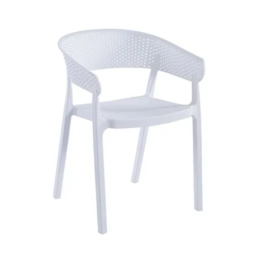Sillón de polipropileno en blanco, 54 x 50,5 x 73,5 cm | Bari