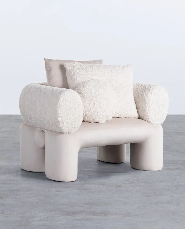 Sillón de Tela Sulli Hibrid Blanco Polar – The Masie