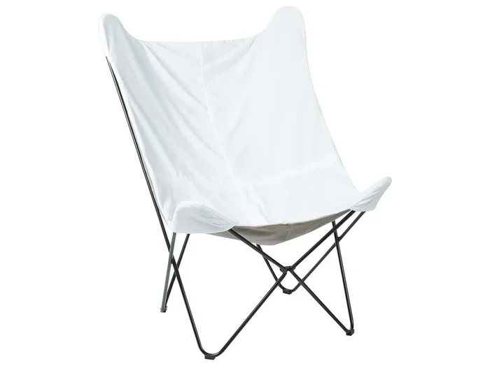 Sillón de terciopelo blanco/negro NYBRO