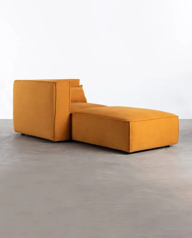 Sillón Esquinero Modular con Puff de Pana Kilhe Amarillo Curry – The Masie