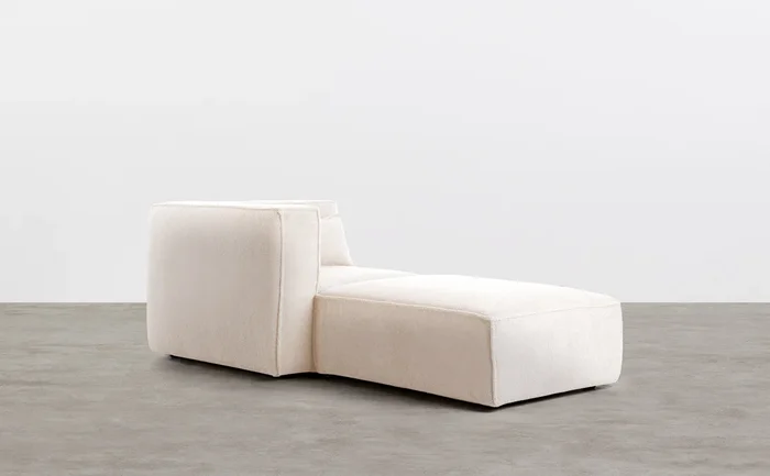 Sillón Esquinero Modular con Puff de Tela Bouclé Kilhe Egg white – The Masie