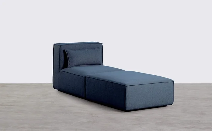 Sillón Modular con Puff de Tela Kilhe Azul Storm – The Masie