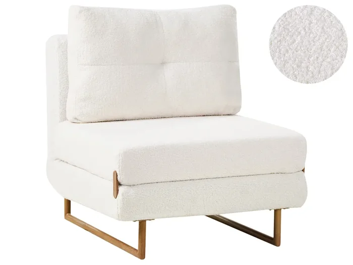 Single Sofa Bed JERSLEV Boucle Off-White