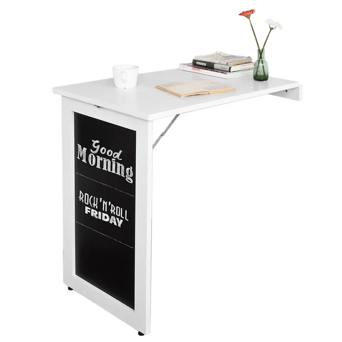 SoBuy Mesa Plegable de Pared, Escritorio para Fijar en la Pared,con Pizarra Frontal FWT20-W