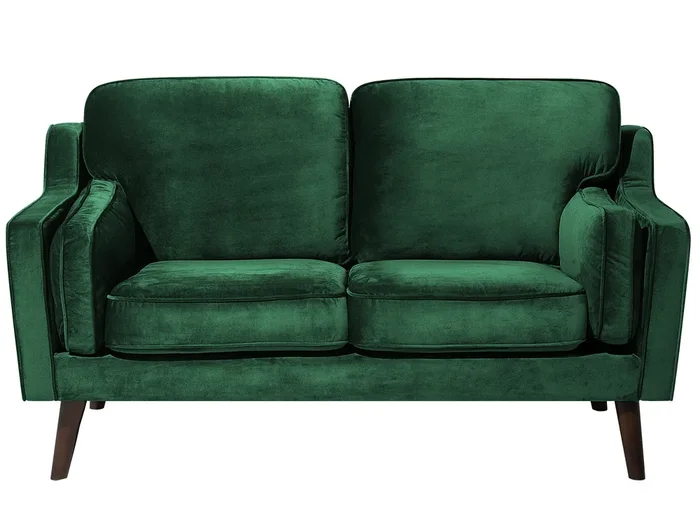 Sofá 2 plazas LOKKA Terciopelo Verde esmeralda