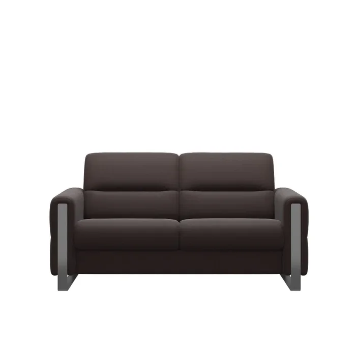 Sofá 2 plazas modelo FIONA Stressless® Comfort Zones™ Brazo METAL piel Paloma