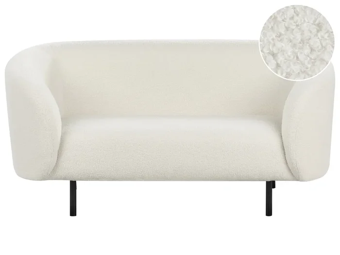 Sofa 2 Seater LOEN Boucle White