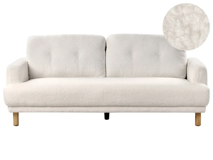 Sofa 3 Seater TUVE Boucle White