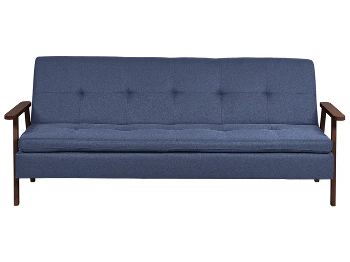 Sofa Bed 3 Seater TJORN Fabric Navy Blue