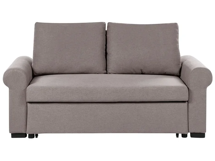 Sofá cama 2 plazas SILDA Tela Marrón claro