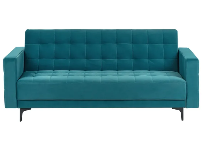 Sofá cama 3 plazas ABERDEEN Terciopelo Azul verdoso