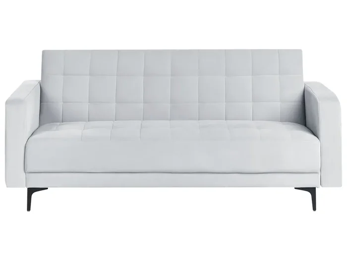 Sofá cama 3 plazas ABERDEEN Terciopelo Gris claro