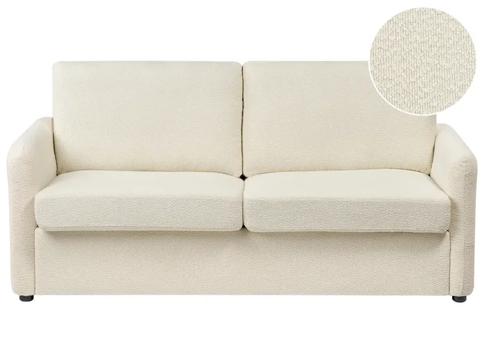 Sofá cama 3 plazas BENNAS Bouclé Beige claro